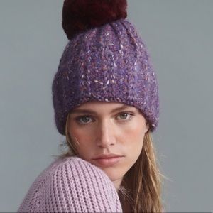 Anthropologie Purple Beanie Marled Hat
